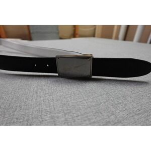 Nike Belt Mens 44 Black Leather Golf Buckle Adjustable Swoosh Logo Casual
